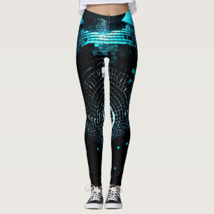 Leggings Disco Ball Glare, Arrière - plan de discothèque.