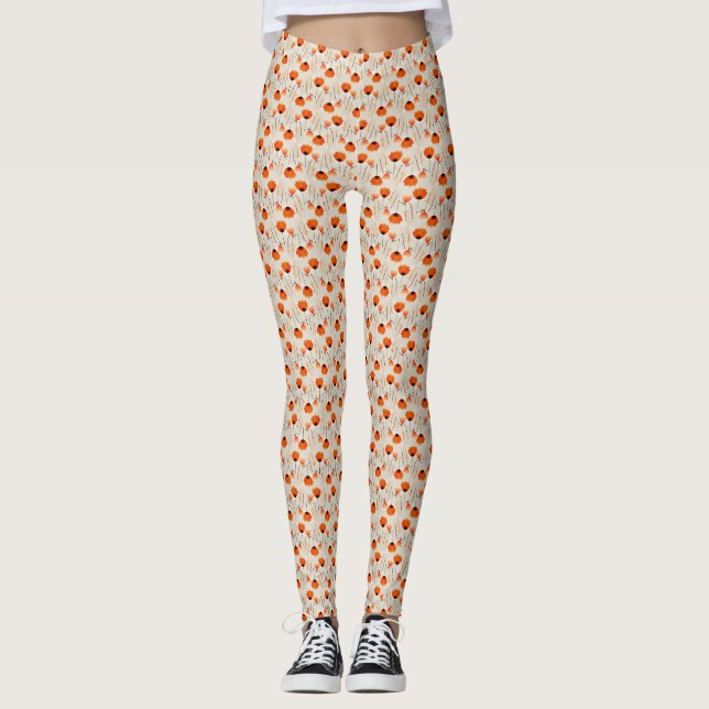 Leggings Ditsy Orange Floral (Devant)