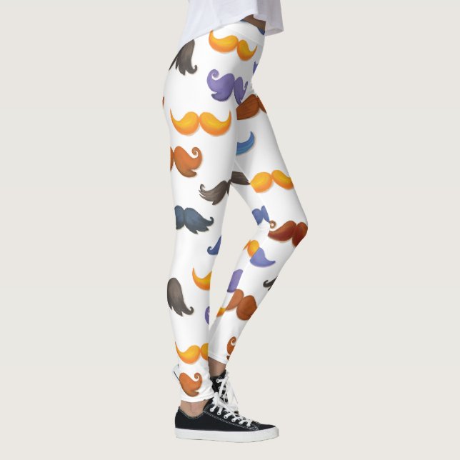 Leggings Divers motif coloré de moustache d'amusement (Droite)