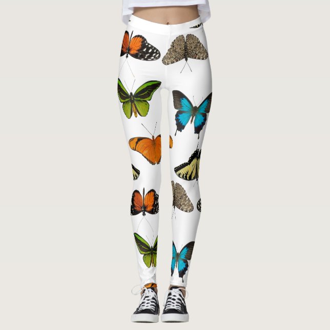 Leggings Diverses couleurs de papillons et papillons design (Devant)