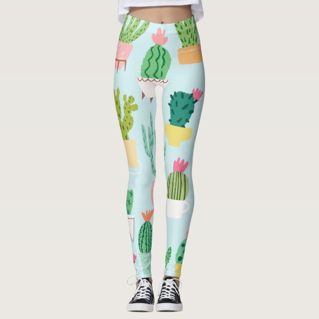 Leggings Diversité des cactus, vintage arrière - plan sans  (Devant)