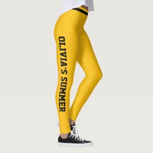 Leggings Divertissement de vacances personnalisé jaune sole