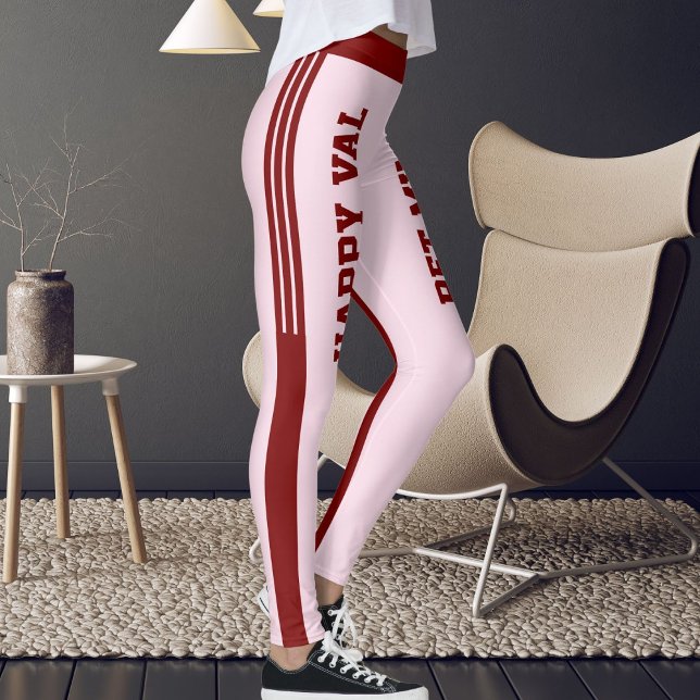 Leggings DIY Animal Pet Friends Happy Valentine's Day Pink (Créateur téléchargé)