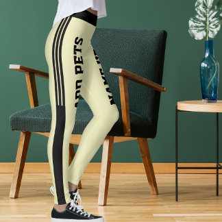 Leggings DIY Modern Animal Lover Pet Friends Cat Mom Cream