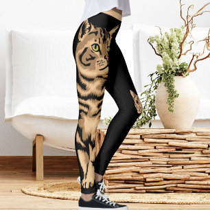 Leggings DIY Nom Mignon Chat Animal De Compagnie Rayures No
