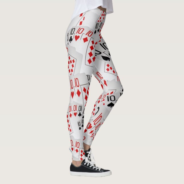 Leggings Dizaines, Cartes de Poker, Numéro, Motif, Dames Le (Droite)