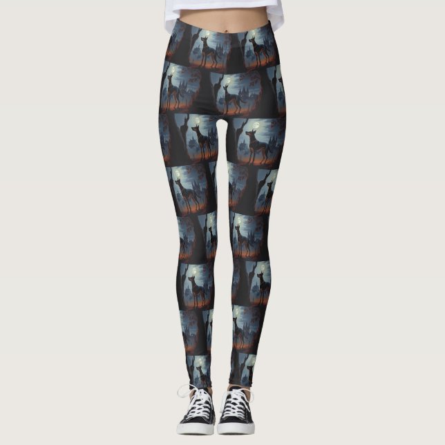 Leggings Doberman Halloween effraie (Devant)