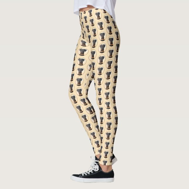 Leggings Doberman Pinscher Peinture non découpée Art origin (Gauche)