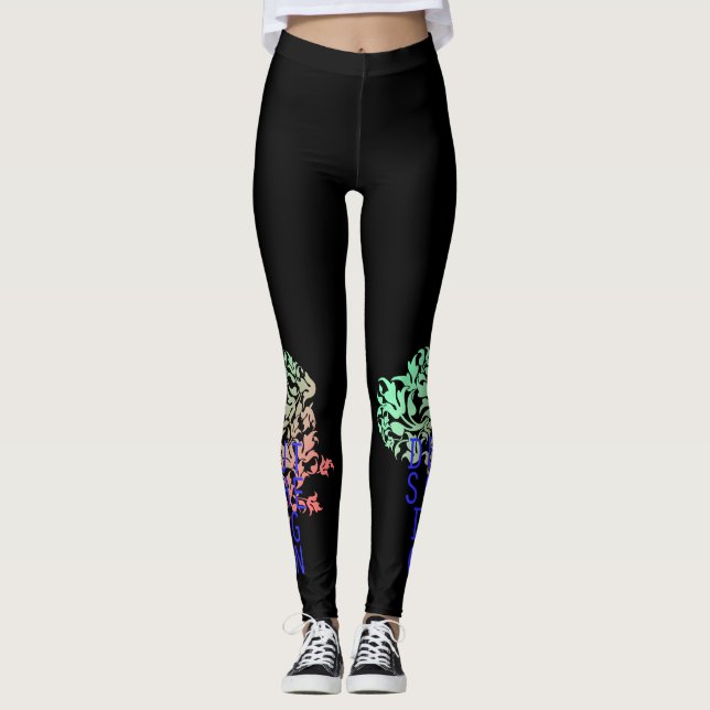 Leggings Dogues Allemands fleuris (Devant)