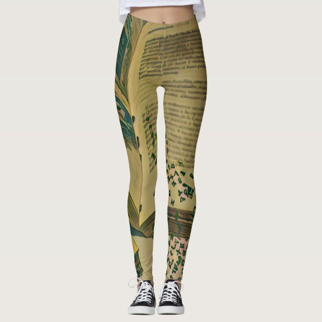 Leggings Don pour amoureux de bibliothèque (Devant)