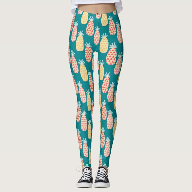 Leggings Doodle d'ananas Motif 2 (Devant)