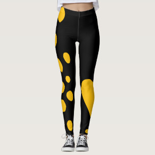 Leggings Doodle forme hardi jaune noir