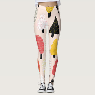 Leggings Doodle Trees : Nature Vintage, Abstraite.
