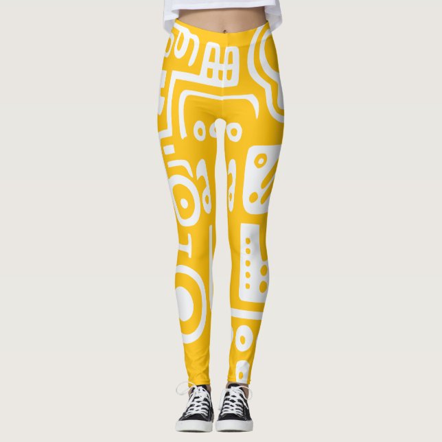 Leggings Doodles Abstraits formes modernes (Devant)