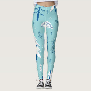 Leggings Doodles de forêt : Motif créatif sans couture