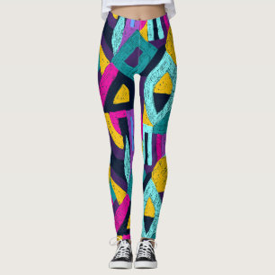 Leggings Doodles rétro : pop art géométrique.