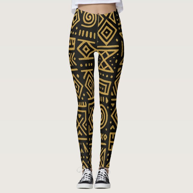 Leggings d'or Tribal Afro Luxe (Devant)