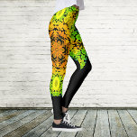 Leggings Dot Mandala Fleur orange jaune vert et bleu<br><div class="desc">Ce mandala super,  orangé,  jaune,  vert et bleu,  s'inspire des mandalas à points de peinture. Motifs géométriques trippy pour l'hippie moderne !</div>