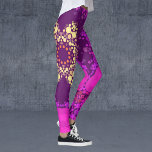 Leggings Dot Mandala Flower rose et jaune<br><div class="desc">Cette fleur super à points s'inspire des mandalas à points de peinture. Motifs géométriques trippy pour l'hippie moderne !</div>