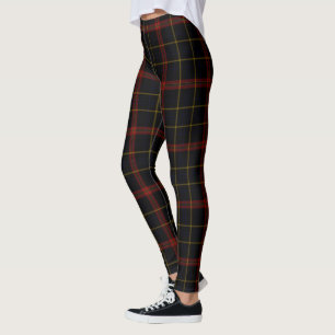 Leggings Double plaid de tartan géant jaune rouge noir
