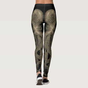 Leggings Double Sepia sur Octopus Vintage noir