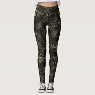 Leggings doublée de carré rayé en brun foncé ou sépia.