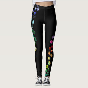 Leggings Doubles guêtres de pierre gemme de rangée