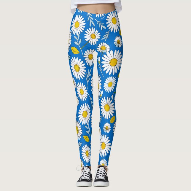 Leggings Douce Floraison de Marguerite – Harmonie Florale F (Devant)