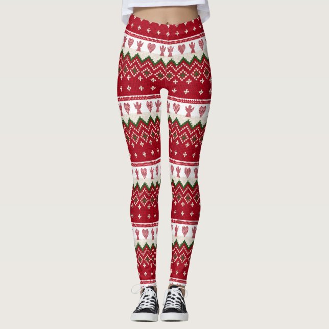 Leggings Douceur moche serré Angels de Hygge Coeurs Noël (Devant)