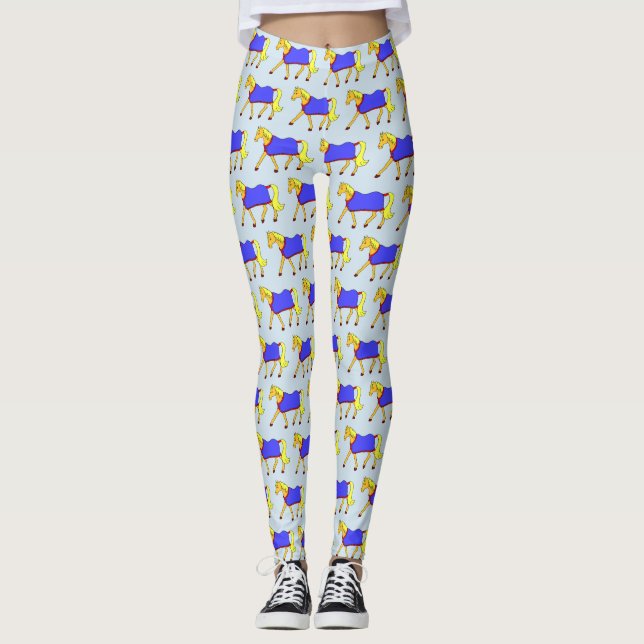 Leggings Doux cartonné avec couverture rouge et bleue (Devant)