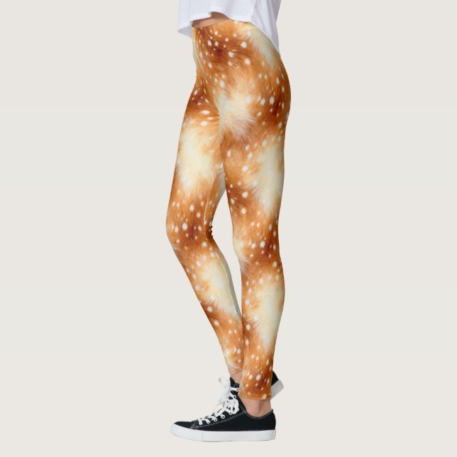 Leggings Doux pelage de faon boisée confortable (Gauche)