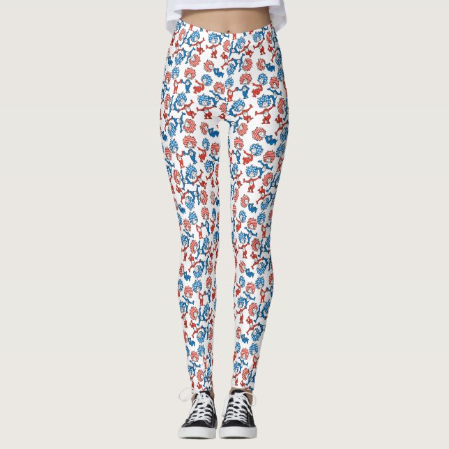 Leggings Dr. Seuss | Chose Une Chose Deux Motif Drapeau Amé (Devant)