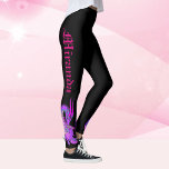 Leggings Dragon Bébé Rose Votre nom en Script gothique Noir<br><div class="desc">Facile à utiliser modèle change le nom. Emmenez votre bébé dragon.</div>