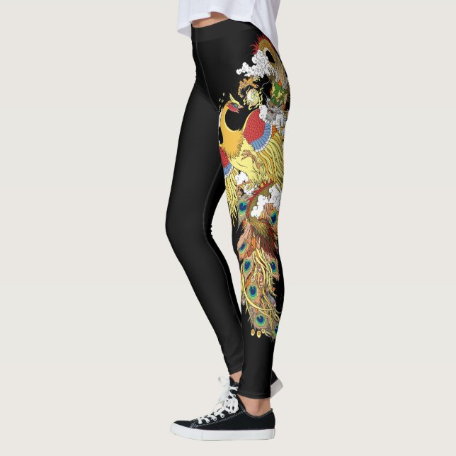 Leggings Dragon chinois et phoenix (Gauche)