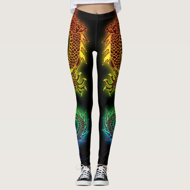 Leggings Dragon coloré (Devant)