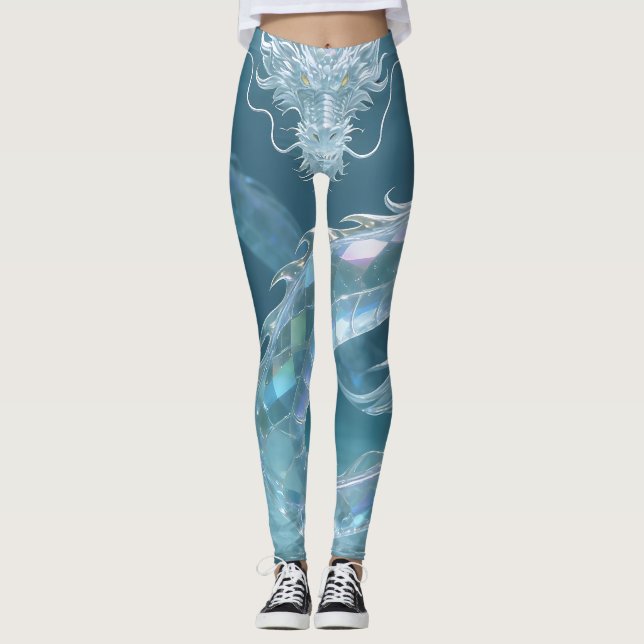 Leggings Dragon d'eau iridescent Art Fantastique Design de  (Devant)