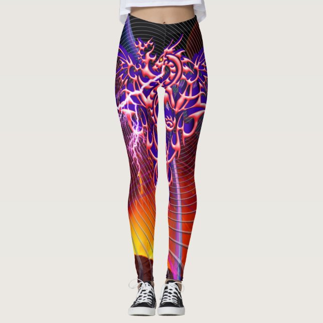 Leggings Dragon Fantastique à Feu Soufflant (Devant)