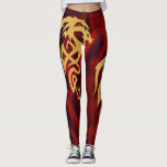 Leggings Dragon magique minimaliste en or rouge enchâssé<br><div class="desc">Cette conception a été créée par art numérique. Elle peut être personnalisée en cliquant sur le bouton personnaliser et en modifiant la couleur, en ajoutant un nom, des initiales ou vos mots préférés. Contactez-moi à l'adresse colorflowcreations@gmail.com si vous souhaitez que ce design soit disponible sur un autre produit. Achetez ma...</div>