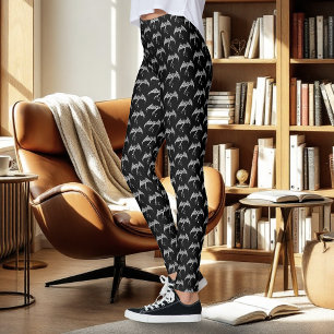 Leggings Dragon Tribal Celtique Entrelacs Noir Blanc Fantas