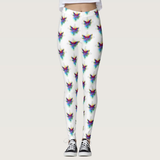 Leggings Dragonfly en arc-en-ciel (Devant)