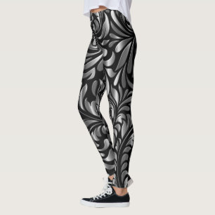 Leggings - Drame en noir et argent