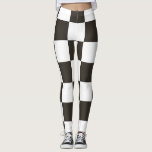 Leggings Drapeau À damiers (noir et blanc) (Motif du vérifi<br><div class="desc">Cette conception comporte un drapeau à damiers noir et blanc qui est généralement utilisé dans les courses automobiles pour indiquer la finale. Le drapeau est souvent associé au vainqueur d'une course, puisqu'ils sont les premiers à dépasser le drapeau à damiers. Le motif peut aussi être considéré comme influencé par un...</div>