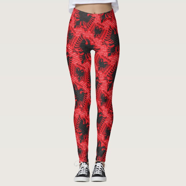Leggings drapeau albanais modèle 2 (Devant)