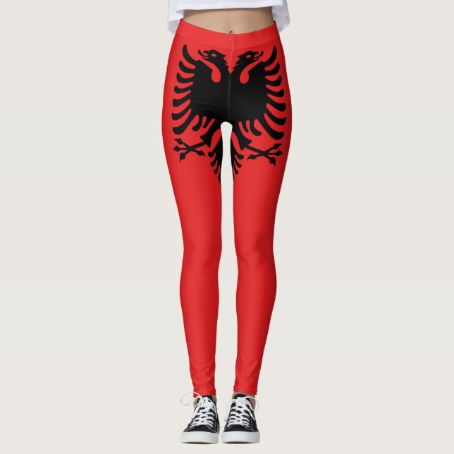 Leggings Drapeau albanais patriotique (Devant)