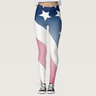 Leggings Drapeau américain amusant étoiles et bandes, Rouge