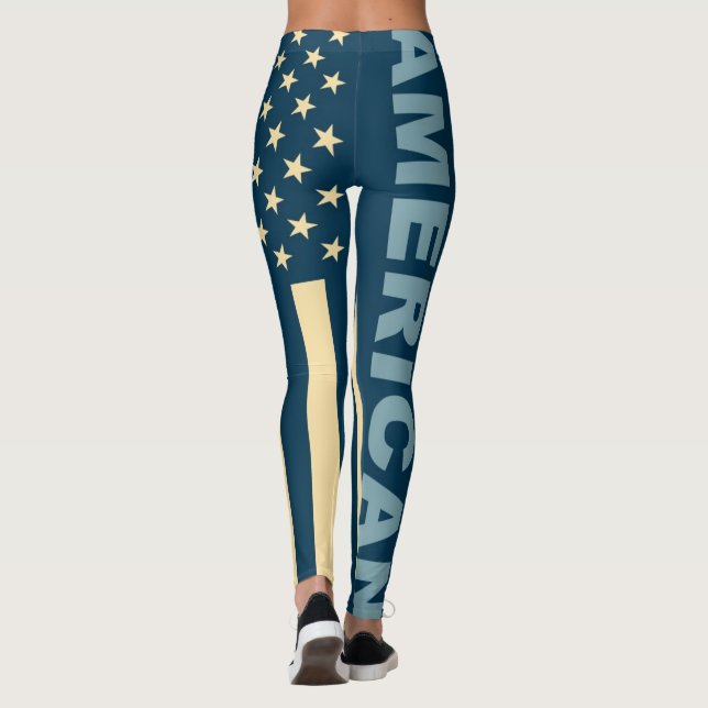 Leggings Drapeau américain couleur rétro #5 (Dos)