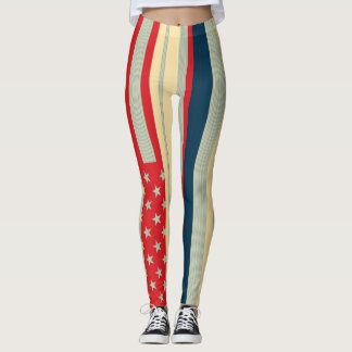 Leggings Drapeau américain couleur rétro #8