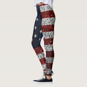 Leggings Drapeau américain dans des guêtres de graphique