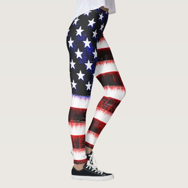 Leggings Drapeau américain - Drapeau américain, cramponné (Droite)