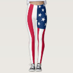 Leggings Drapeau américain - États-Unis d'Amérique - Patrio<br><div class="desc">USA - Etats-Unis d'Amérique - Drapeau - Patriotique - Jour de l'Indépendance - 4 juillet - Personnalisable - Choisissez / Ajoutez votre texte unique / Couleur / Image - Faites votre cadeau spécial - Redimensionnez et déplacez ou supprimez et ajoutez des éléments / image avec outil de personnalisation. Vous pouvez...</div>